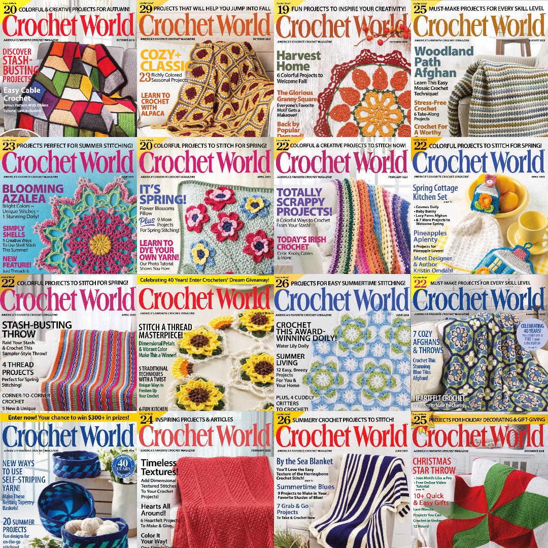 145 Crochet World Magazine Issues | Bundle Crochet Magazines Lot of Patterns | Digital Download