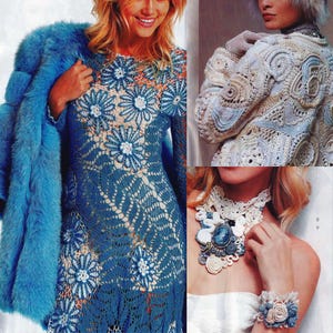 Irish Crochet 33 Patterns: Duplet Magazine Mod #604 | Irish Lace Freeform Crochet Pattern | Russian Magazine E-book