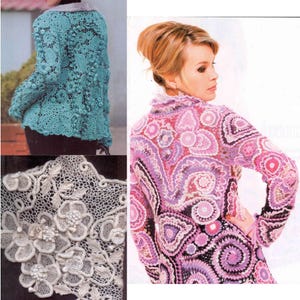Irish Crochet 31 Patterns: Duplet Magazine Mod #583 | Irish Lace Freeform Crochet | Russian Magazine E-book Pattern & Design Inspiration