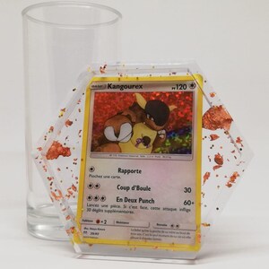 Dessous de verre / tasse Carte Pokémon en EPOXY - Fait main