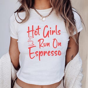Espresso Baby Tee: Retro Y2k Coffee Club Shirt