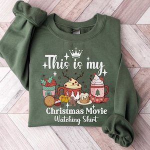 Chemise pour regarder un film C&#39;est mon Noël, sweat-shirt de Noël, cadeau de Noël, sweat à capuche de film de Noël, pull des fêtes pour femme