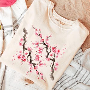 Comfort Colors Cherry Blossom T-Shirt: Japanese Sakura Floral Tee