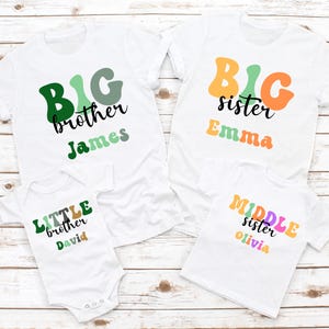Personalized Sibling Shirts, Matching Sibling Shirts,Big Brother-Lil Brother Shirts,Big Sister- Lil Sister Shirts,Custom Matching Family Tee