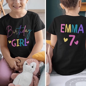 Personalized Birthday Girl T-Shirt: Custom 7th Birthday Party Shirt