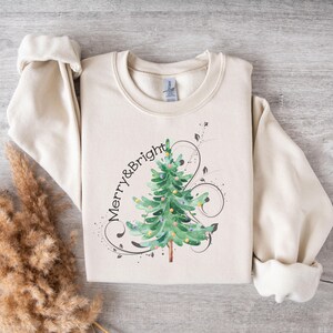 Merry and Bright Sweatshirt, Christmas Sweatshirt, Family Christmas Sweatshirt, Christmas Sweatshirts for Women, Merry Christmas Sweatshirt