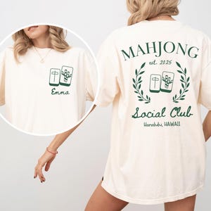 Comfort Colors® Custom Mahjong Social Club Shirt, Personalized Mahjong Shirt, Gift for Mahj, Lover Mahjong Social Club, Mahjong Gift