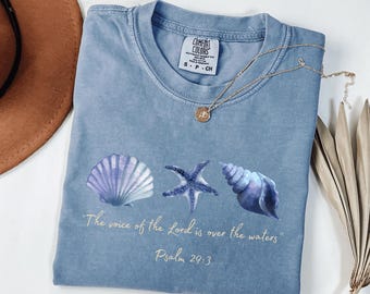 Comfort Colors Christian Shirt: Bible Verse Ocean Design