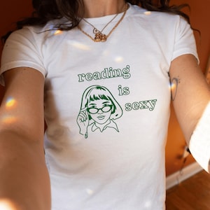 Reading is Sexy Shirt, Vintage Reading is Sexy Shirt, Y2k Baby Tee, Y2k Shirt, 90s Baby Tee, Trendy Baby Tee, 2000s Baby Tee, Sexy Shirt