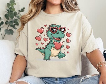 Valentine&#39;s Day T-Rex Shirt: Dino Love, Heart Dinosaur