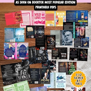 Mini Book Covers 1:12 scale Printable 100+ titles Popular Booktok Titles - Printable PDF anxiety book shelf - 0.87" height for blanks