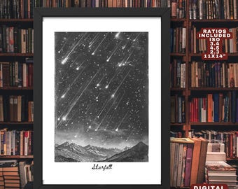 Starfall Poster Velaris ACOTAR Wall Art - Instant Download - Printable - Booktok, Bookish, Romantasy