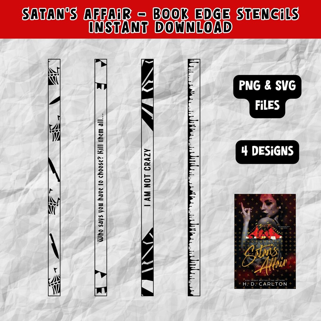 Satan's Affair Stencils for Sprayed Edges DIY SVG and PNG Files ...