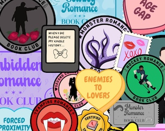 Booktok Inspired PNG SVG Files - Instant Download - Booktok Romance - Bookish Stickers, Kindle Stickers, Clipart