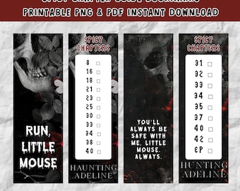 Cat and Mouse Duet Inspired Bookmarks PNG & PDF Files, Printable Bookmarks - Booktok - Dark Romance - Haunting Hunting Adelaine Zade Spicy