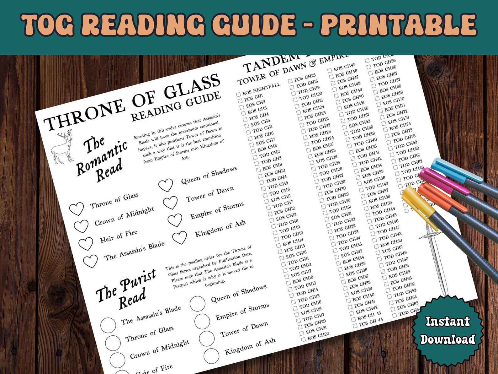 Tandem Reading Guide For Throne Of Glass Series