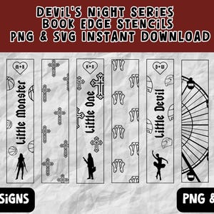 Stencil Book Edge Art inspired by Penelope Douglas&#39; series Devils Night -  Digital Download - - Booktok - Bookish - Dark Romance