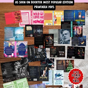 Mini Book Covers Printable 300+ titles Popular Booktok Titles - Printable 1:12 scale PDF anxiety book shelf - romance, dark, romantasy