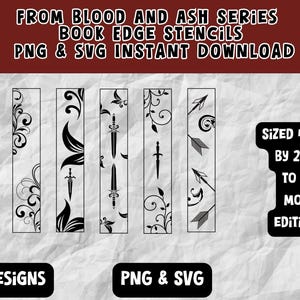 FBAA Stencil Edges Sprayed Edges do it yourself SVG and PNG Files, From Blood & Ash Printable Digital Files book edges Booktok Romantasy