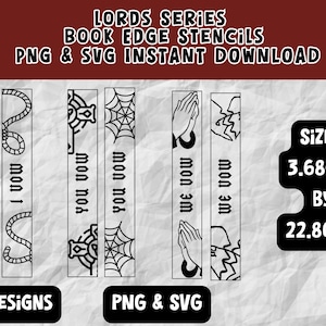 The Lords Series L.O.R.D.S The Ritual The Sinner The Sacrifice Stencils for Sprayed Edges DIY SVG and PNG Files - Instant Download - Booktok