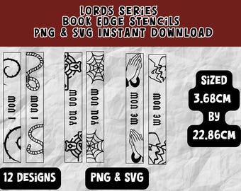 The Lords Series L.O.R.D.S The Ritual The Sinner The Sacrifice Stencils for Sprayed Edges DIY SVG and PNG Files - Instant Download - Booktok