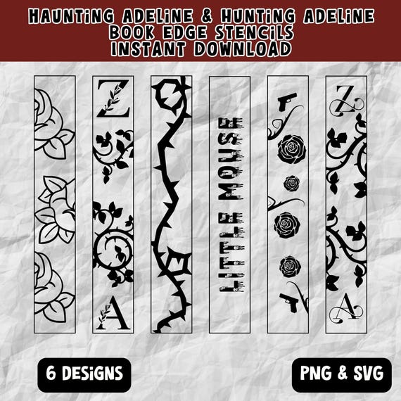 The Cat and Mouse Duet Haunting Adeline Hunting Adeline Stencils for Sprayed Edges DIY SVG and PNG Files - Instant Download - Booktok