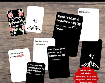 Cards Against Game ACOTAR themed Adult version Printable Party Game - booktok romantasy game Prythian game