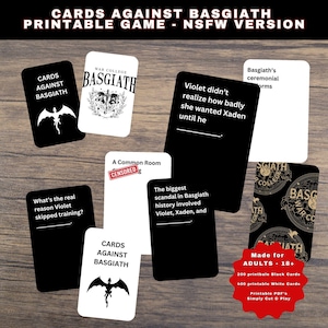 Cards Against Game Empyrean Series-thema volwassen versie Afdrukbaar partyspel - booktok-romantiekspel. Vierde vleugel, Iron Flame, Onyx Storm