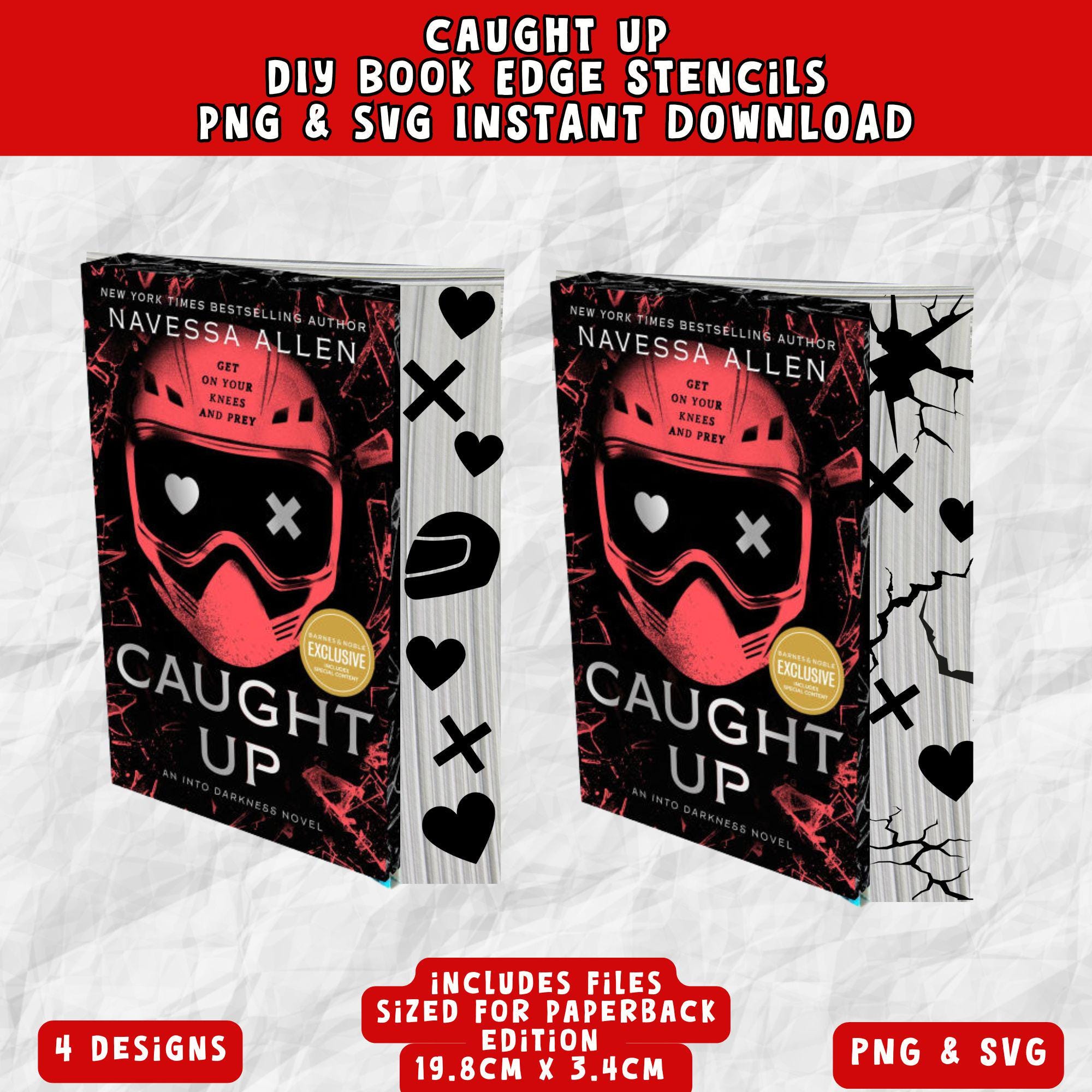 Caught up Book Edge Stencils for Sprayed Edges Booktok PNG SVG Digital ...
