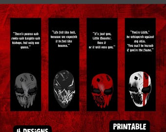 Printable Devil's Night Series Bookmarks, Booktok Bookish - Instant Download - PDF + PNG - Printable Bookmarks - Dark Romance The Horsemen