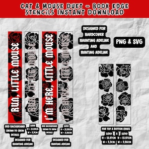 Die Katze und Maus Duett Haunting Adeline Jagd Schablonen für Besprühte Kanten DIY SVG und PNG Dateien - Instant Download - Booktok