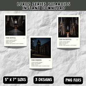The Lords Series L.O.R.D.S The Ritual The Sinner The Sacrifice Polaroids PNG Files - Instant Download - Booktok