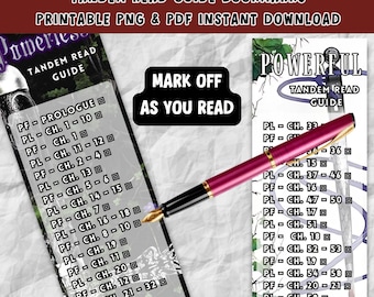 The Powerful Powerless Tandem Read Guide Printable Bookmarks PDF and PNG Files, Booktok Romantasy