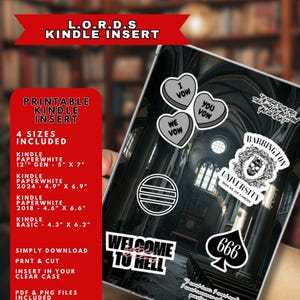 L.O.R.D.S Series inspired Kindle Insert - Instant Download - Digital Item - Booktok - Printable PDF PNG - Print and Cut - lords - barrington