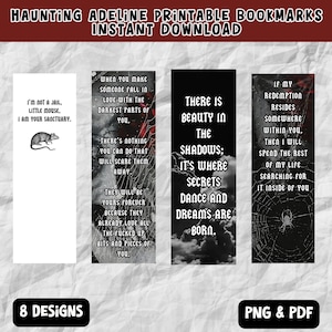 Katzen und Maus Duett inspiriert Lesezeichen PDF und PNG Dateien - Instant Download - Booktok - Haunting Adeline Printable