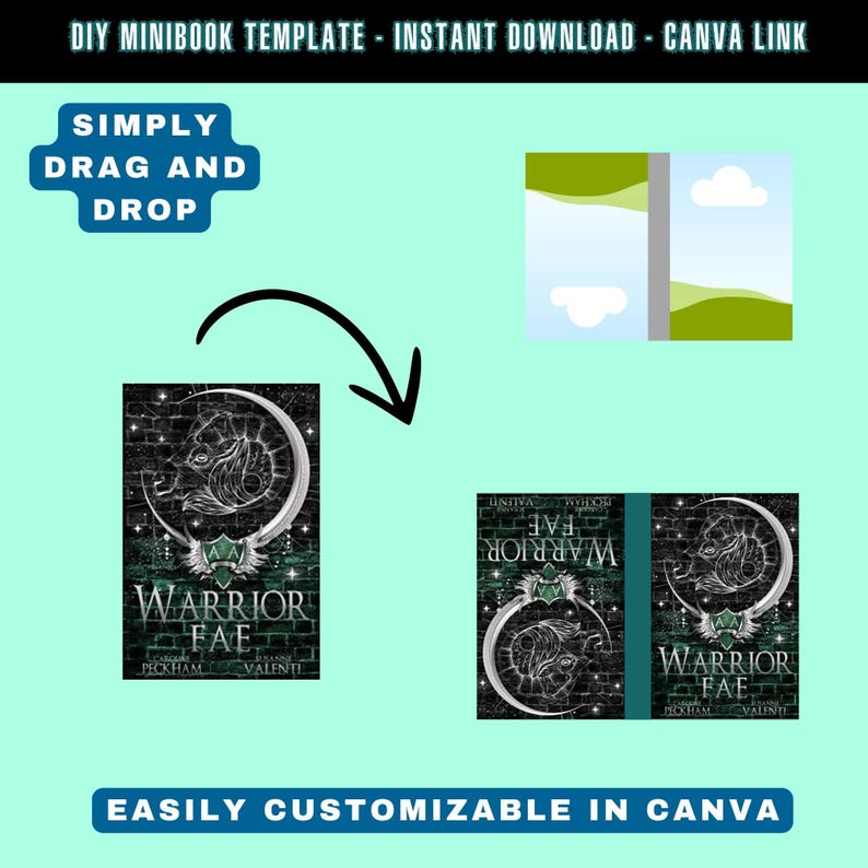 Mini Book Cover Templates, Miniature Books, Canva Editable Printable ...