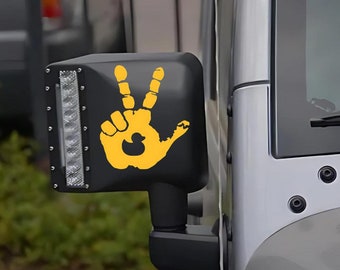 Jeep Duck Wave Vinyl Decals: Duck Cut Out Side Mirror Stickers (Set of 2)