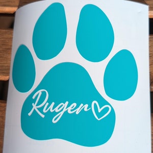 Personalized Pet Name Paw Print Decal: Removable Vinyl Sticker