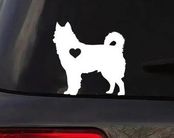 Husky Decal: Dog Vinyl Sticker - Cut Out Heart Silhouette Option