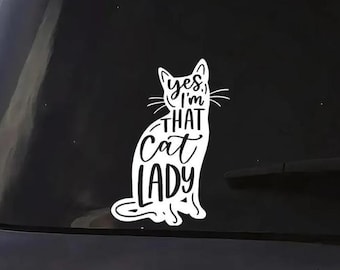 Cat Lady Decal | Cat Mom Sticker | Cat Car Sticker | Cat Mom Car Decal | Car Sticker | Cat Lover Gifts | Custom Sticker | Crazy Cat Lady