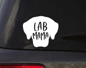 Pegatina para coche Lab Mama: Adhesivo de vinilo de Labrador Retriever para coches, portátiles, botellas de agua.
