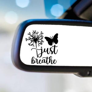 Sticker Je respire | Stickers motivants | Décalcomanie en vinyle pour rétroviseur | Sticker inspiré | autocollant affirmation | Citations motivantes