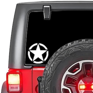 Military Star Vinyl Decal: Jeep Car Sticker