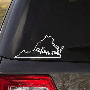 Virginia Home State Decal | Multiple Designs | Virginia Sticker | Virginia State Decal | Virginia Outline Decal | VA Home Sticker | Die Cut