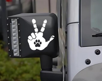 Jeep Wave Paw Print Decal: Die-Cut Vinyl Sticker (Set of 2)