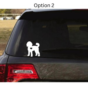Doodle Car Decal: Labradoodle Sticker, Cut Out Heart Option, Goldendoodle image 3