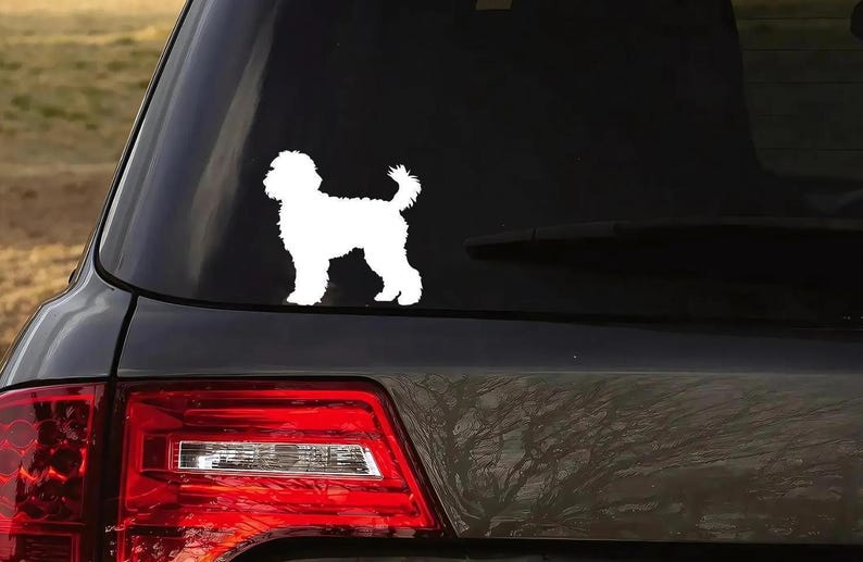 Doodle Car Decal: Labradoodle Sticker, Cut Out Heart Option, Goldendoodle image 2