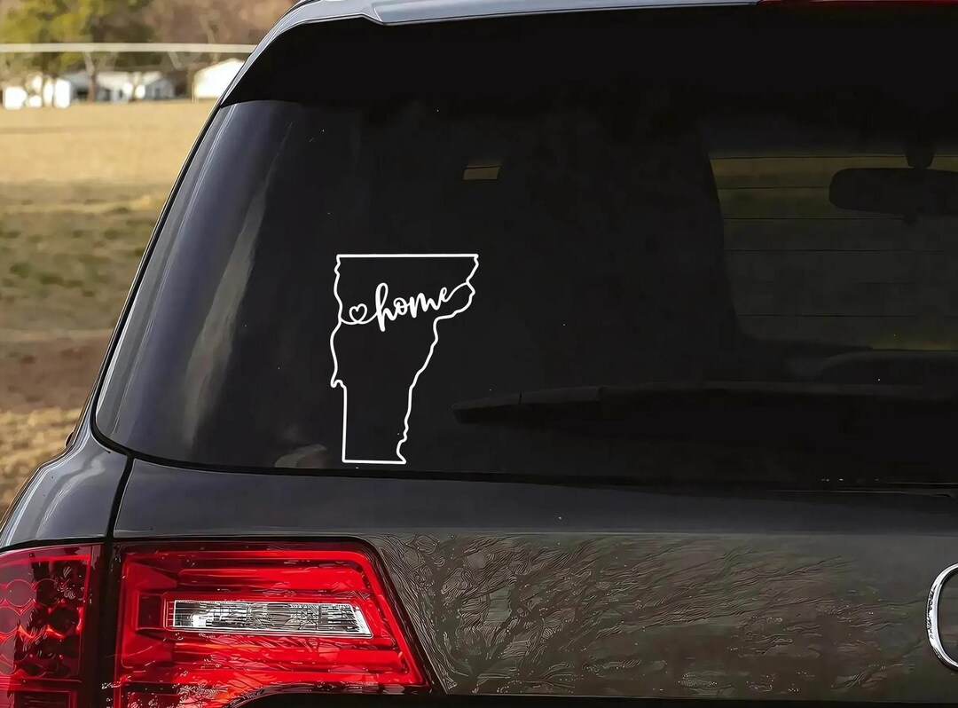 Vermont Home State Decal: VT Outline Die Cut Sticker, Multiple Options ...