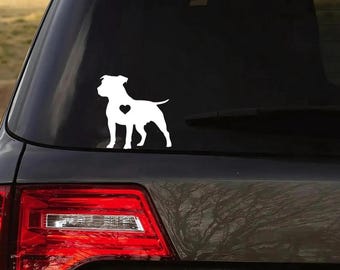 Pitbull vinyl Decal: Pitbull Sticker with Cut Out Heart Option, Multiple Designs