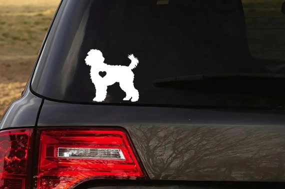 Doodle Car Decal: Labradoodle Sticker, Cut Out Heart Option, Goldendoodle
